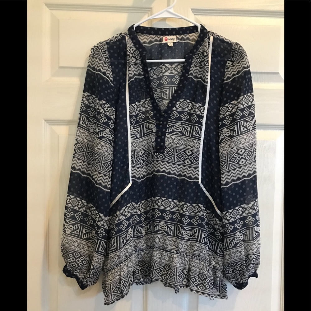 OLSENBOYE sheer boho top